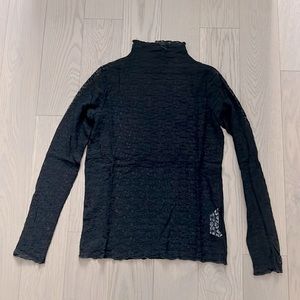 Lace mock neck T shirt